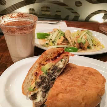 Tenoch Mexican - Torta asada // taco pescado // horchata - Mexican Near Me - Somerville, Massachusetts Tenoch Mexican - Torta asada // taco pescado // horchata - Mexican Near Me - Somerville, Massachusetts