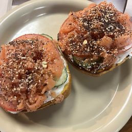Salmon, toast, bagel Salmon, toast, bagel
