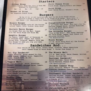 Miner's Diner - Menu as of 12/30/25 - American Near Me - Julian, California