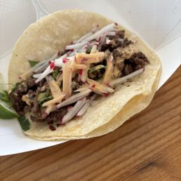 Traditional on corn tortilla