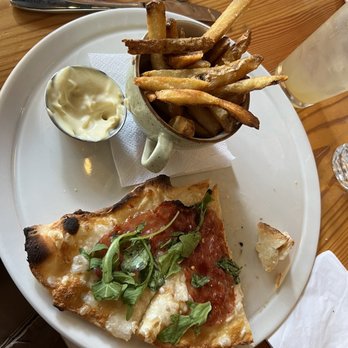 Miijidaa Café + Bistro - Soppressato pizza with no cheese or potato puree. - Canadian (New) Near Me - Guelph, Ontario