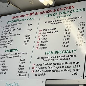 1 Seafood and Chicken Restaurant - Menu - Seafood Near Me - Oakland, California
