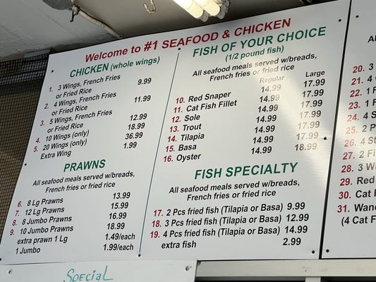 Menu photo 4 1 Seafood and Chicken Restaurant Oakland, CA
