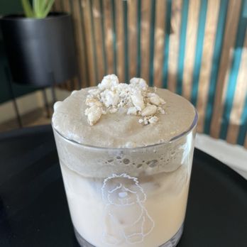Olivia Coffee & Flower - Hojicha cloud banana milk latte - Florists Near Me - Oakland, California Olivia Coffee & Flower - Hojicha cloud banana milk latte - Florists Near Me - Oakland, California