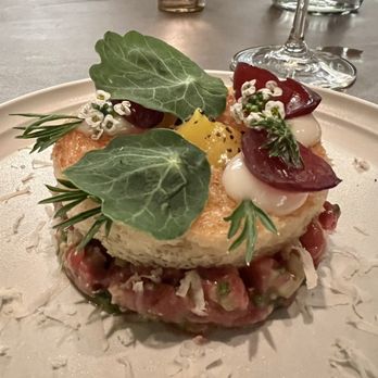 Sepia - steak tartare, caramelized onion, horseradish, beef fat jam, brioche - New American Near Me - Chicago, Illinois Sepia - steak tartare, caramelized onion, horseradish, beef fat jam, brioche - New American Near Me - Chicago, Illinois