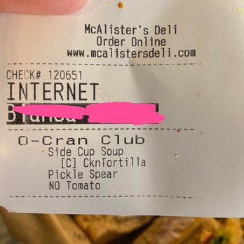 McAlister's Deli - My order. - Delis Near Me - Georgetown, Texas