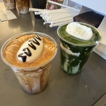 Re Coffee - matcha einspanner, mocha cream top - Desserts Near Me - Northridge, California