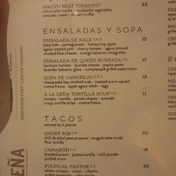 dLeña - Menu as of March 2023 - Mexican Near Me - Washington, DC, District of Columbia dLeña - Menu as of March 2023 - Mexican Near Me - Washington, DC, District of Columbia