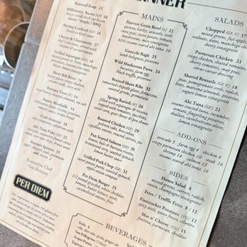 Per Diem - Transit Center - Menu - New American Near Me - San Francisco, California