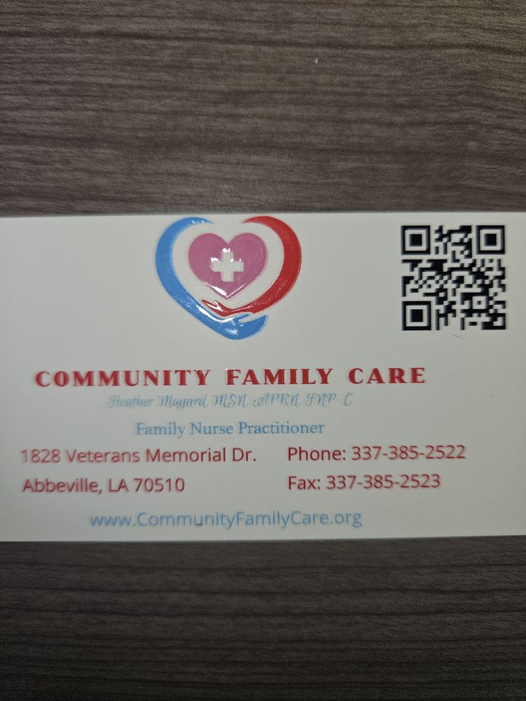 COMMUNITY FAMILY CARE 1828 Veterans Memorial Dr, Abbeville, Louisiana
