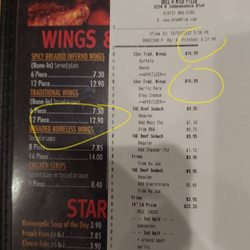 Ats-a-Nice Pizza - PRICES ALL DIFFERENT FROM THE ACTUAL MENU PRICE !!