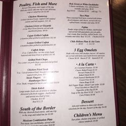 Pecos Valley Country Club - Dinner menu page 2