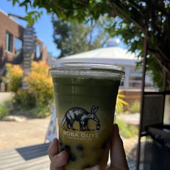 Boba Guys - Mango Matcha With Boba - Bubble Tea Near Me - Costa Mesa, California