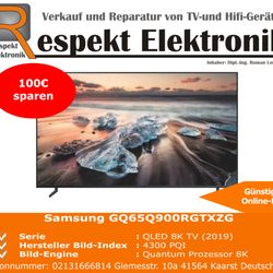 Respekt Elektronik - Samsung GQ65Q900RGTXZG 8K QLED (2019) Jetzt mit einem Rabatt von 100 € kaufen.  2.599,00 € Kontaktieren Sie uns, wenn Sie Interesse haben.