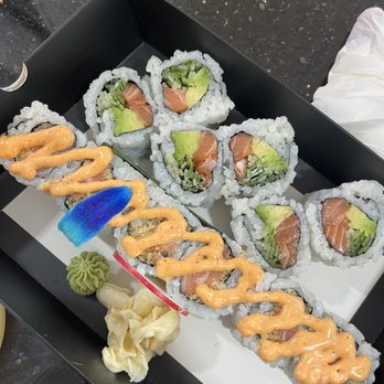 Yaba Sushi - Spicy salmon and salmon cucumber avocado - Japanese Near Me - Boston, Massachusetts Yaba Sushi - Spicy salmon and salmon cucumber avocado - Japanese Near Me - Boston, Massachusetts