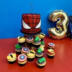 To The Last Crumb - Spidey Cake and Avenger Cupcakes