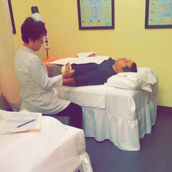Advanced Acupuncture - Maxa treatment on my stomach.