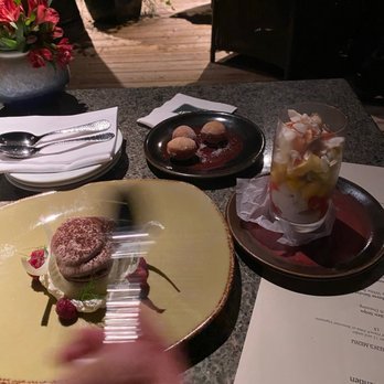 A.R. Valentien - Chocolate Pavlova, Summer Stone Fruit Crisp - New American Near Me - La Jolla, California