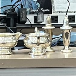 Carolina Silver & Gold - Creamer & sugar bowl, salt & pepper shaker