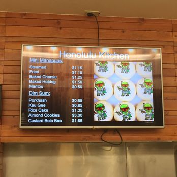 Honolulu Kitchen - Look at all these neat, hand drawn decorations on these delicious manapuas! - Chinese Near Me - Waipahu, Hawaii