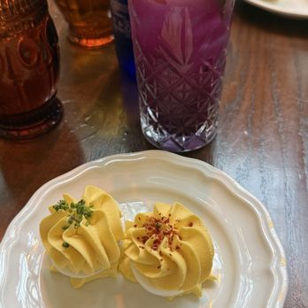Succotash Prime - Belle's kiss mocktail and Deviled Eggs Bacon Jam and Deviled Eggs Green Tomato - Southern Near Me - Washington, DC, District of Columbia Succotash Prime - Belle's kiss mocktail and Deviled Eggs Bacon Jam and Deviled Eggs Green Tomato - Southern Near Me - Washington, DC, District of Columbia