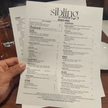 Sibling by Pushkin’s - Brunch menu - New American Near Me - Sacramento, California