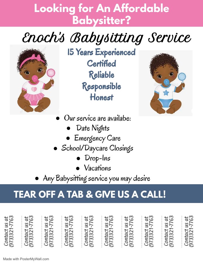Enoch's Babysitting service - childcare center in Greensboro, NC