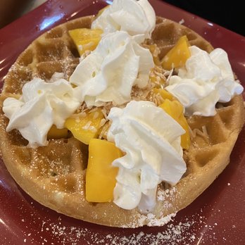 Toasted Mango Cafe - Fruit Topped Waffle - Cafes Near Me - Sarasota, Florida