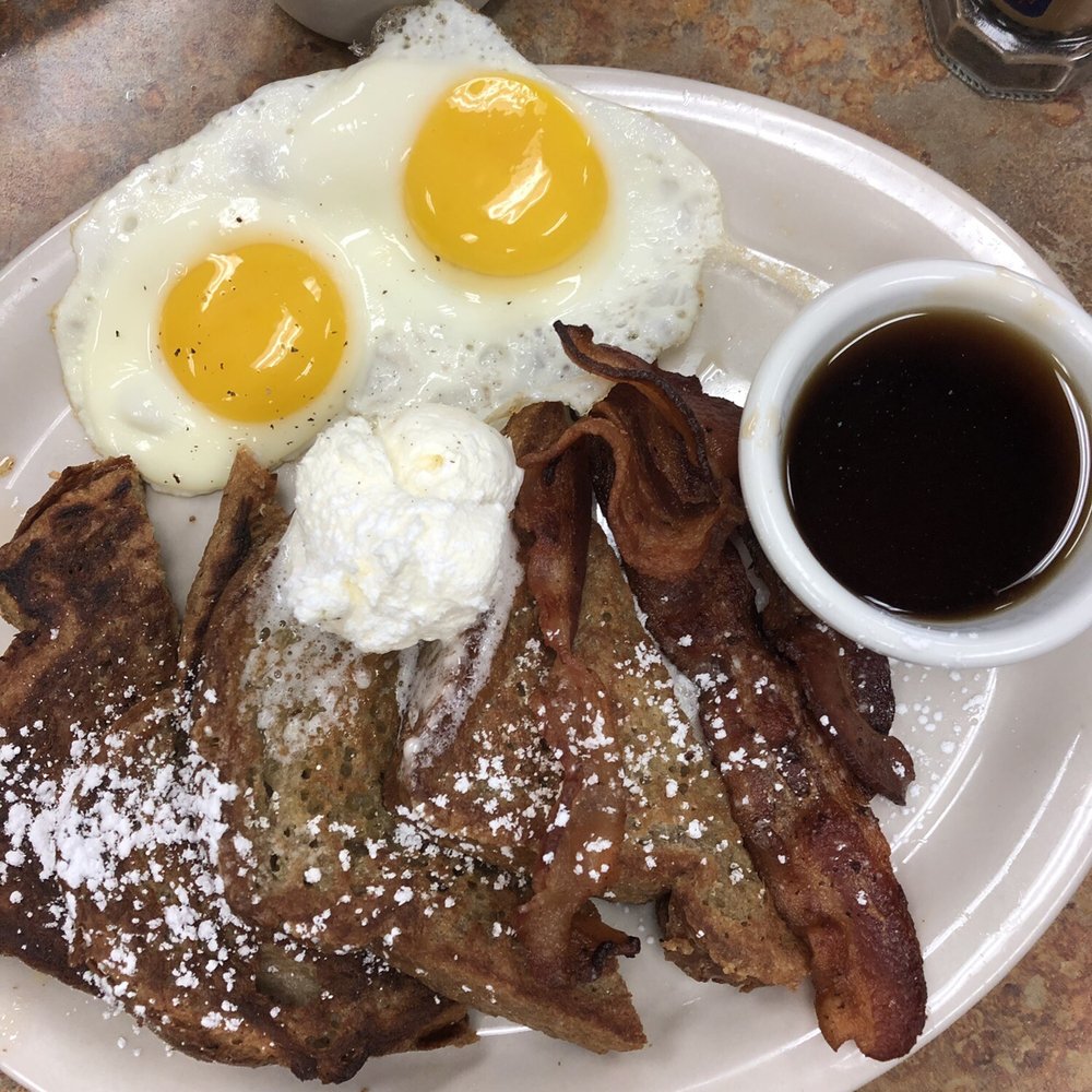 Red Geranium Cafe - French toast platter for 9.95. A bit pricey. Comes with bacon or sausage. - Cafes Near Me - Wyoming, Michigan Red Geranium Cafe - French toast platter for 9.95. A bit pricey. Comes with bacon or sausage. - Cafes Near Me - Wyoming, Michigan