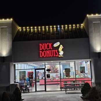 Duck Donuts - The store front of Duck Donuts at night. - Donuts Near Me - Roanoke, Virginia Duck Donuts - The store front of Duck Donuts at night. - Donuts Near Me - Roanoke, Virginia