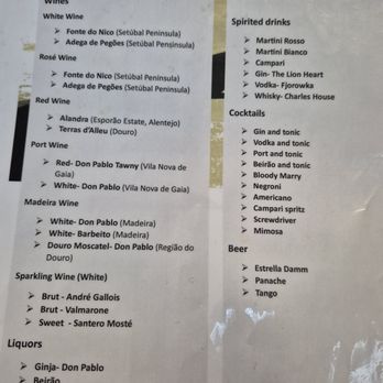 ANA Lounge - menu - solid selection of included wine and drinks! Wish I'd had a little longer there to try more of them! - Airport Lounges Near Me - Lisbon, 11