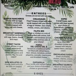 The current lunch menu .
