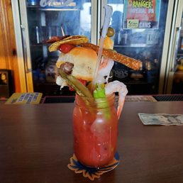 a bloody drink on a table a bloody drink on a table