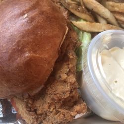 Fatboyz Pizza & Badazz Bites - Hand cut and breaded chicken with fresh cut fries! Chicky Basket!