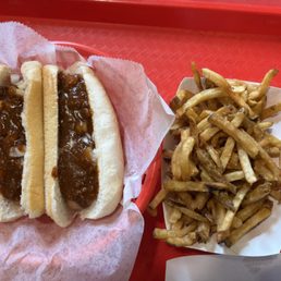Hot Dog with Chili and Onions