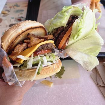 Habit Burger & Grill - Bbq double char burger and double char with lettuce wrap. - Burgers Near Me - Beaverton, Oregon Habit Burger & Grill - Bbq double char burger and double char with lettuce wrap. - Burgers Near Me - Beaverton, Oregon