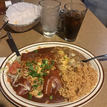 El Zarape Restaurant - Two enchiladas combo - Mexican Near Me - Yuba City, California