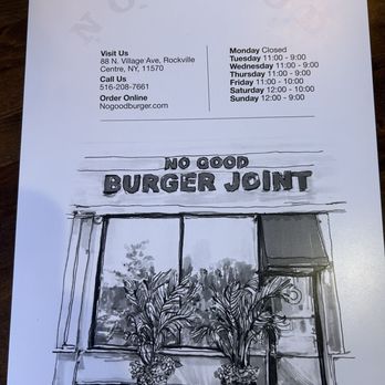No Good Burger Joint Smashed - Menu - Burgers Near Me - Rockville Centre, New York No Good Burger Joint Smashed - Menu - Burgers Near Me - Rockville Centre, New York