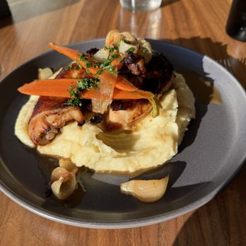 Rockwood Grill - Rotisserie chicken over mashed potatoes- delicious flavor and so filling. - American Near Me - Palm Desert, California Rockwood Grill - Rotisserie chicken over mashed potatoes- delicious flavor and so filling. - American Near Me - Palm Desert, California