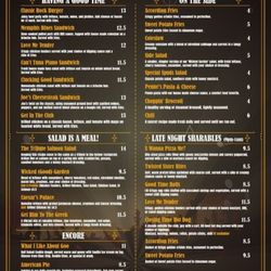 Good Times Bar & Grill - Food menu