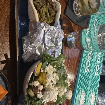 Bold Restaurant and Bar - Carnitas wrap with Greek salad - so good! - Mediterranean Near Me - Breckenridge, Colorado