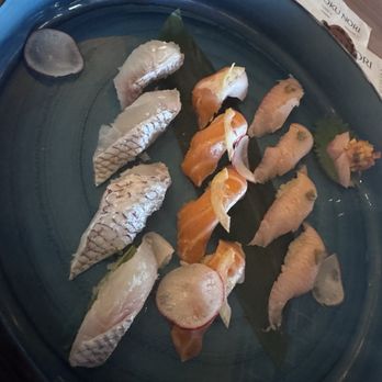 OkuNori - Red Snapper Nigiri, Salmon Belly Nigiri, and Yellowtail Nigiri - Asian Fusion Near Me - Redlands, California
