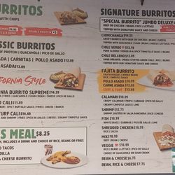 Sombrero Mexican Food - Menu Oct. 2025