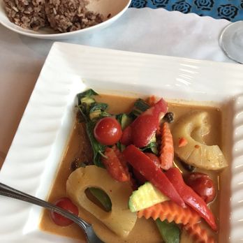 Khoom Lanna - We had the basil duck and curry duck preceded by the spinach wraps for appetizer. The flavors were delicious and veges done perfectly. - Thai Near Me - Santa Rosa, California