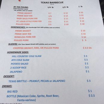 Sunset Texas Barbecue - Menu - Barbeque Near Me - Honolulu, Hawaii Sunset Texas Barbecue - Menu - Barbeque Near Me - Honolulu, Hawaii