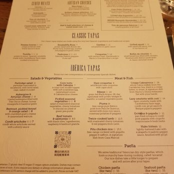 Iberica - The menu - Tapas/Small Plates Near Me - London, XGL Iberica - The menu - Tapas/Small Plates Near Me - London, XGL