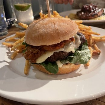 Medley - Burger w pulled pork and fries. So good. - New American Near Me - El Prado, New Mexico