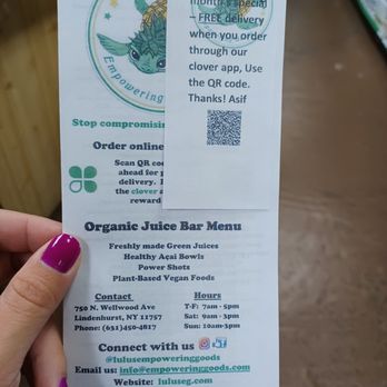 Lulu's Organic - Free delivery through app - Health Markets Near Me - Lindenhurst, New York