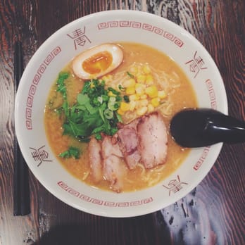 Kirimachi - Miso ramen, with chasu, arugula, corn, green onion, and a hard-boiled egg. - Japanese Near Me - San Francisco, California