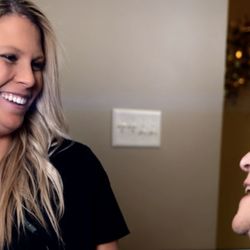 Herman Family Dentistry - Dr. Karen Schenk with patient